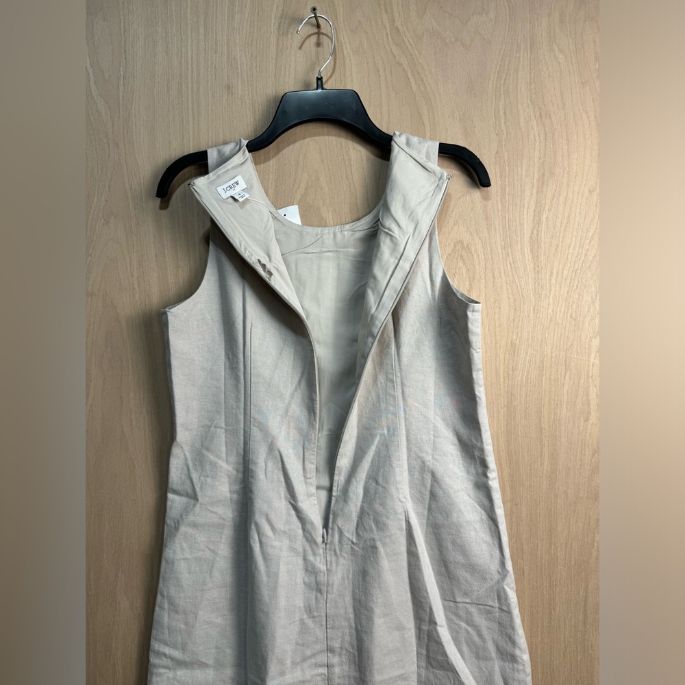 J.Crew Womens Sleeveless Linen Blend Dress With Scalloped Hem - Picture 11 of 12